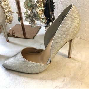 Express silver glitter d’Orsay pumps